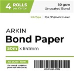 ARKIN BOND PAPER 80GSM 50M X 841MM 4 ROLLS