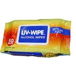 LIVWIPE ANTIBACTERIAL ALCOHOL WIPES PACK 50