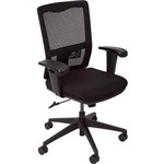 FURNX DELUXE OPERATOR CHAIR MEDIUM MESH BACK ARMS BLACK