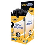 BIC CRISTAL BALLPOINT PENS MEDIUM BLACK BOX 50