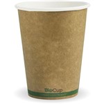BIOPAK BIOCUP SINGLE WALL CUP 390ML KRAFT GREEN STRIPE PACK 50