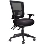 BURO METRO II 247 TASK CHAIR MEDIUM MESH BACK 3LEVER NYLON BASE WITH ARMS BLACK