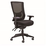 BURO METRO II 247 TASK CHAIR HIGH MESH BACK 3LEVER NYLON BASE WITH ARMS BLACK