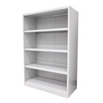 STEELCO OPEN BOOKCASE 3 SHELF 1320 X 900 X 400MM WHITE SATIN