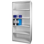 STEELCO OPEN BOOKCASE 4 SHELF 2000 X 900 X 400MM WHITE SATIN