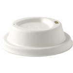 BIOPAK BIOCANE CUP LID SMALL 80MM WHITE PACK 50