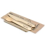 BIOPAK COATED 100 WOOD CUTLERY SET 160MM PACK 100