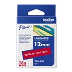 BROTHER TZE435 LAMINATED LABELLING TAPE 12MM WHITE ON RED