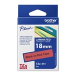 BROTHER TZE441 LAMINATED LABELLING TAPE 18MM BLACK ON RED