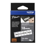BROTHER TZESE4 SECURITY LABELLING TAPE 18MM BLACK ON WHITE