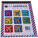 QUILL RULED AIRMAIL WRITING PAD 50 LEAF 185 X 150MM WHITE