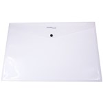 BANTEX STANDARD DOCUMENT WALLET STANDARD PP BUTTON CLOSURE A3 CLEAR