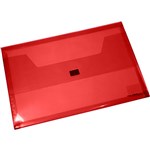 BANTEX TRANSLUCENT DOCUMENT WALLET POP GEAR PP HOOK AND LOOP CLOSURE FOOLSCAP RED