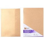QUILL C6 METALLIQUE ENVELOPES PLAINFACE STRIP SEAL 80GSM 114 X 162MM AUTUMN GOLD PACK 10