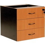 RAPID WORKER FIXED DESK PEDESTAL 3DRAWER LOCKABLE 465 X 447 X 454MM BEECHIRONSTONE