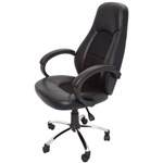 RAPIDLINE CL410 EXECUTIVE CHAIR HIGH BACK CHROME BASE ARMS PU BLACK