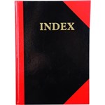BLACK AND RED NOTEBOOK CASEBOUND RULED AZ INDEX 200 PAGE A4 GLOSS COVER