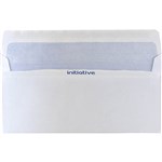 INITIATIVE DL ENVELOPES SECRETIVE WALLET PLAINFACE SELF SEAL 80GSM 110 X 220MM WHITE BOX 500
