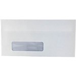 INITIATIVE DL ENVELOPES SECRETIVE WALLET WINDOWFACE SELF SEAL 80GSM 110 X 220MM WHITE BOX 500