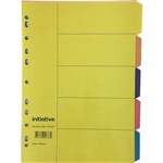 INITIATIVE DIVIDERS MANILLA 5TAB A4 BRIGHT COLOURS