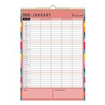 COLLINS EDGE RAINBOW WALL CALENDAR EDFC135 MONTH TO VIEW A3