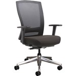 BURO MENTOR TASK CHAIR HIGH MESH BACK ALUMINIUM BASE ARMS BLACK