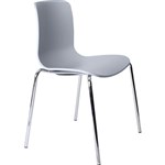 DAL ACTI CHAIR 4LEG CHROME FRAME LIGHT GREY POLYPROP SHELL 350MM