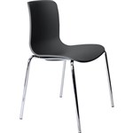DAL ACTI CHAIR 4LEG CHROME FRAME CHARCOAL POLYPROP SHELL 400MM