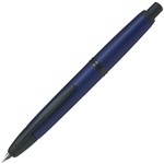 PILOT CAPLESS BLACK ACCENT FOUNTAIN PEN BLUE MATTE BARREL STUB NIB BLACK INK