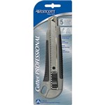 WESTCOTT PROFESSIONAL KNIFE CUTTER WITH BLADE 18MM GREY