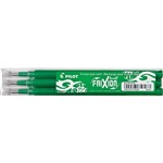 PILOT BLSFR7 FRIXION ERASABLE ROLLERBALL GEL REFILL MEDIUM 07MM GREEN PACK 3