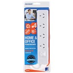 JACKSON POWERBOARD SURGE PROTECTED 4 OUTLET SWITCHED 900MM WHITE