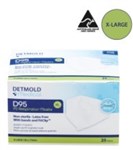MASK D95 DETMOLD DISPOSABLE EXTRA LARGE WHITE P2 RESPIRATOR WITH FITCLIP BX25