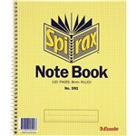 SPIRAX 592 NOTEBOOK SPIRAL BOUND 8MM RULED 120 PAGE 222 X 178MM