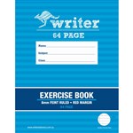 WRITER EXERCISE BOOK FEINT RULED 8MM 60GSM 64 PAGE 225 X 175MM