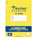 WRITER PREMIUM BINDER BOOK FEINT RULED 8MM 70GSM 64 PAGE A4 PIANO
