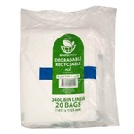 ENVIROCHOICE BIN LINER DEGRADEABLE LOW DENSITY 240 LITRE CLEAR PACK 20