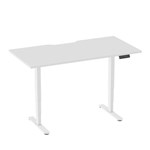 ERGOVIDA DUAL MOTOR SIT STAND DESK WHITE FRAME WITH 1500 X 750MM SCALLOP TOP WHITE