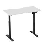 ERGOVIDA SIT STAND DESK BLACK FRAME WITH 1200 X 600MM ROUNDED EDGE TOP WHITE