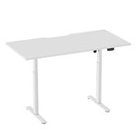 ERGOVIDA SIT STAND DESK WHITE FRAME WITH 1500 X 750MM SCALLOP TOP WHITE