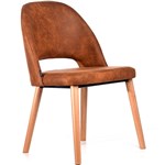 DURAFURN SEMIFREDDO CHAIR TROJAN OAK LEGS TAN FABRIC SEAT