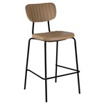 DURAFURN TIRAMISU BARSTOOL BLACK FRAME TAUPE VINYL