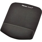 FELLOWES MOUSE PAD WITH WRIST REST PLUSH TOUCH MICROBAN MEMORY FOAM GRAPHITE