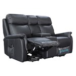 RAPIDLINE HOME ELEVATE ASCOT LOVE SEAT DUAL MOTOR MEDIUM LEATHER BLACK