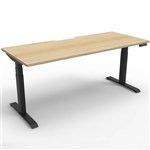 RAPIDLINE BOOST PLUS HEIGHT ADJUSTABLE SINGLE SIDED WORKSTATION 1500 X 750MM NATURAL OAK TOP  BLACK FRAME