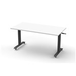 RAPIDLINE BOOST HEIGHT ADJUST FLIP TOP TABLE 1500 X 750 X 725MM WHITE TOP AND BLACK PC FRAME