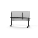 RAPIDLINE BOOST HEIGHT ADJUST FLIP TOP TABLE 1800 X 900 X 725MM WHITE TOP AND BLACK PC FRAME