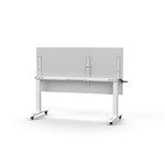 RAPIDLINE BOOST HEIGHT ADJUST FLIP TOP TABLE 1800 X 900 X 725MM WHITE TOP AND WHITE PC FRAME