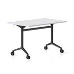 RAPIDLINE TYPHOON FLIP TOP TABLE 1200 X 600MM NATURAL WHITE TOP AND BLACK PC ALL OVER FRAME