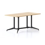 RAPIDLINE TYPHOON MEETING AND BOARDROOM TABLE RECTANGLE 1500 X 750MM NATURAL OAK TOP AND BLACK PC ALL OVER FRAME